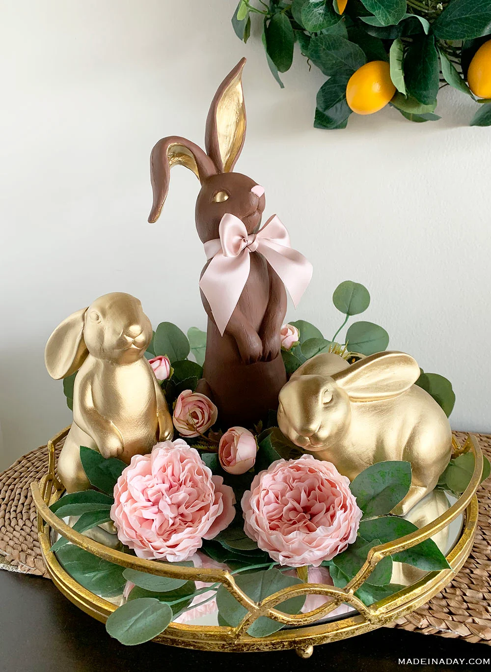 Golden Faux Chocolate Bunny Figurine