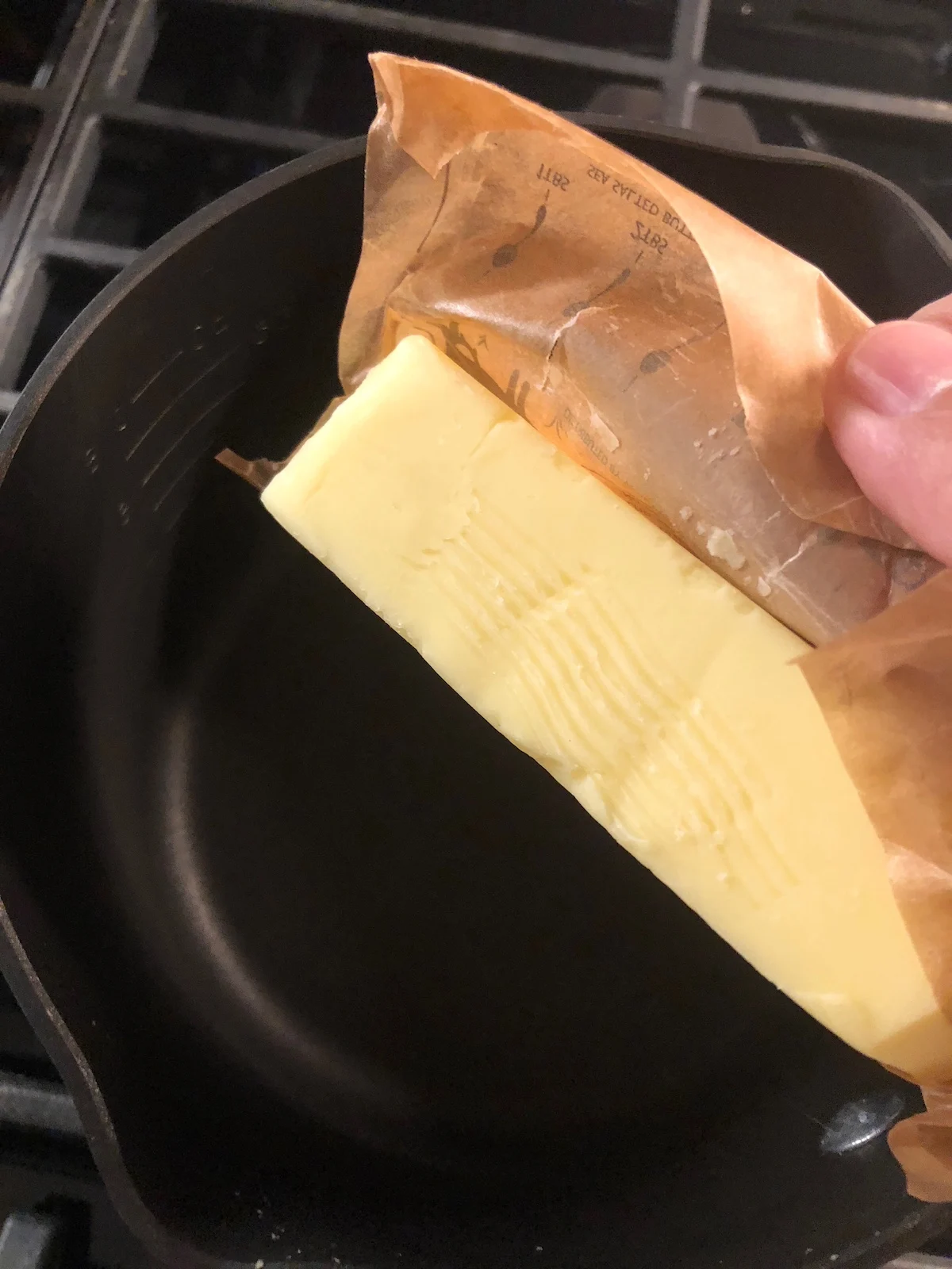 Unwrap butter and put into the saucepan