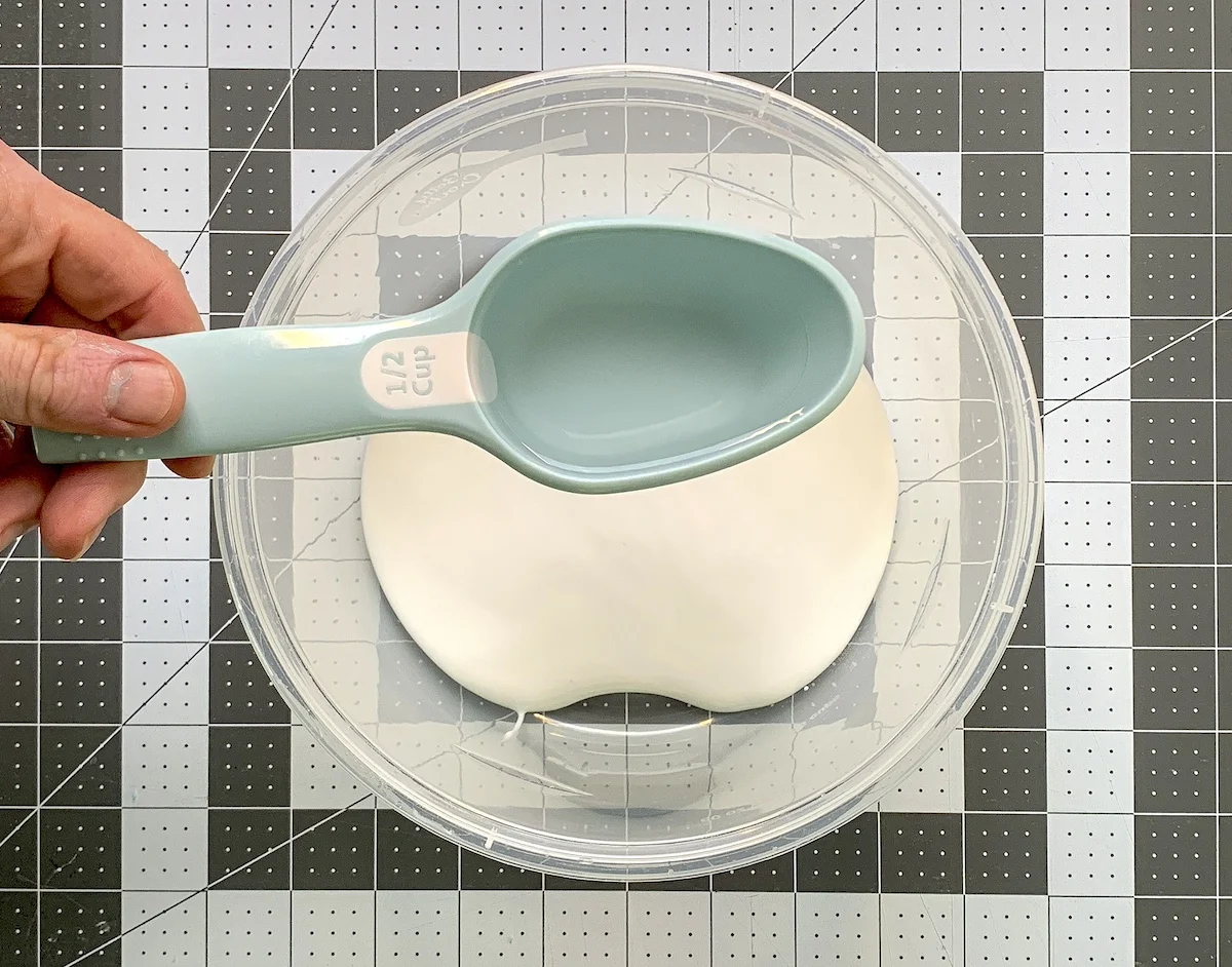 Adding half a cup of water to the glue