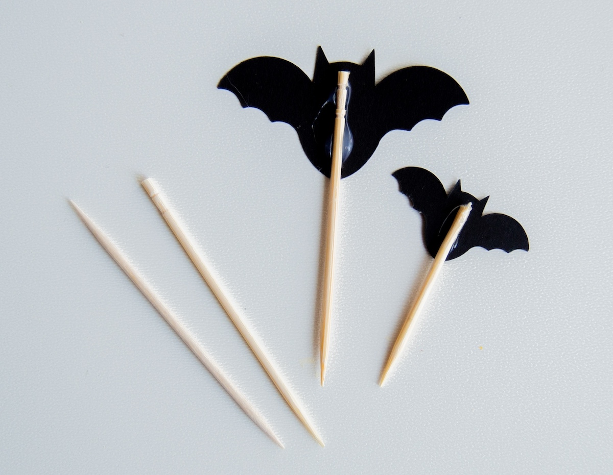 Attach Toothpicks to the Bat Embellishments