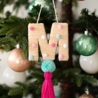 DIY wrapped yarn ornament