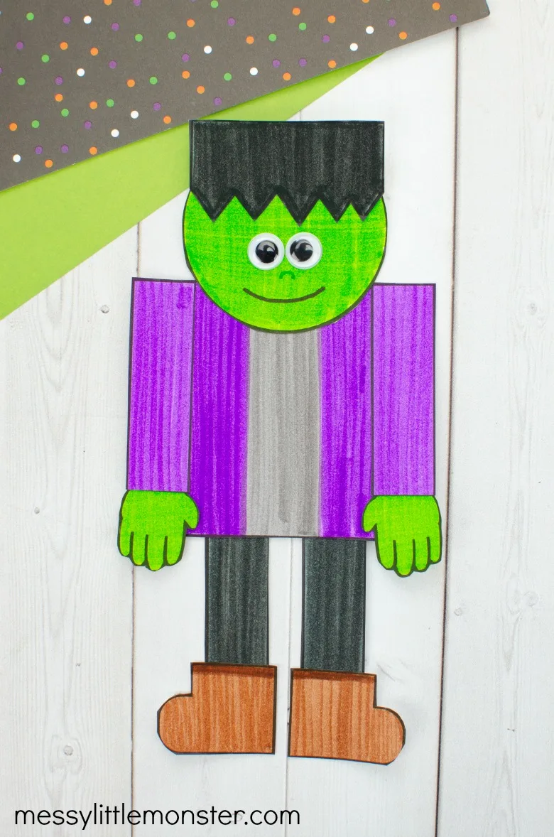 Halloween mix and match paper craft Frankenstein