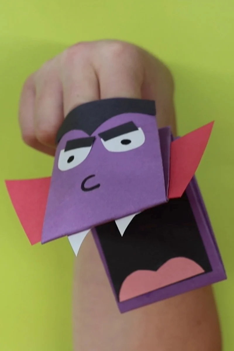 How to Make a Paper Vampire Puppet | Easy Halloween Crafts for Kids