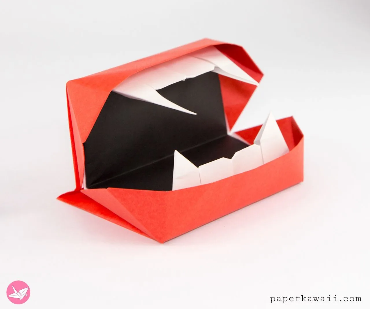 Moving Origami Vampire Fangs Toy Tutorial