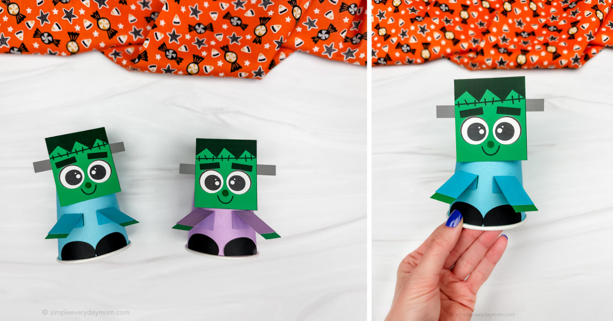 Frankenstein Paper Cup Craft For Kids [Free Template]