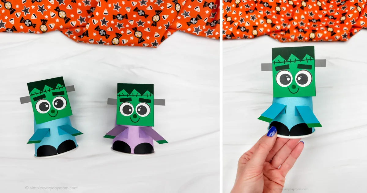 Frankenstein Paper Cup Craft For Kids [Free Template]