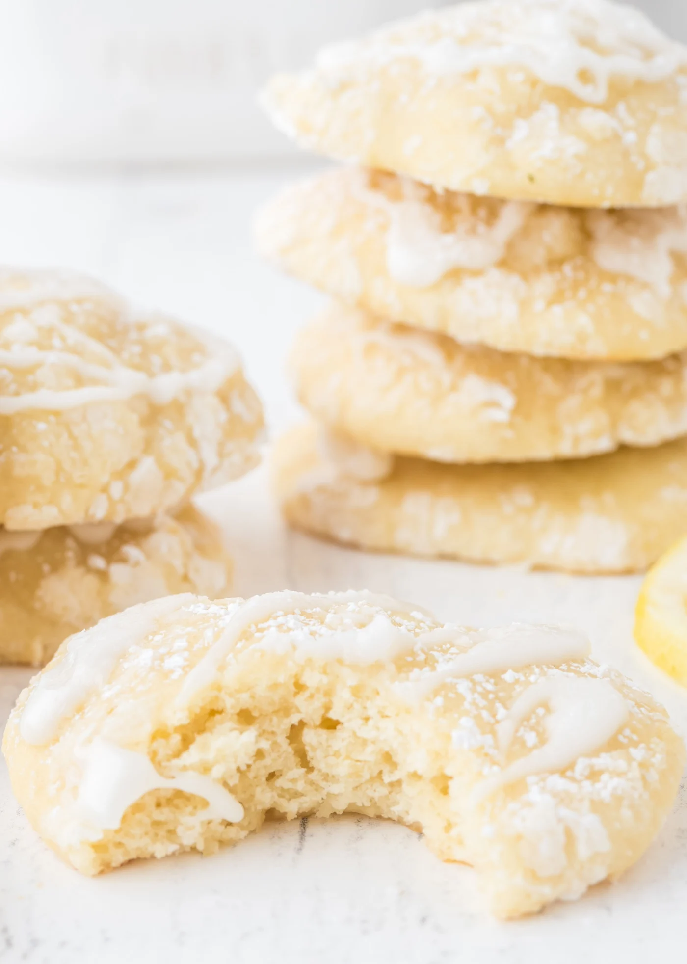 lemon cookies with powdered sugar
