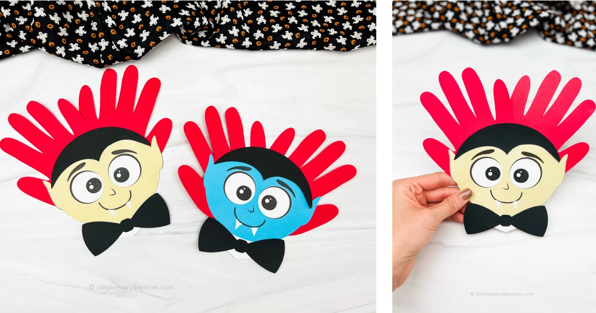 Handprint Vampire Craft For Kids [Free Template]