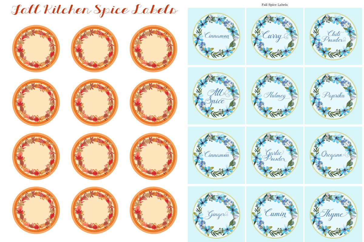 printable spice jar labels blank and pre filled in