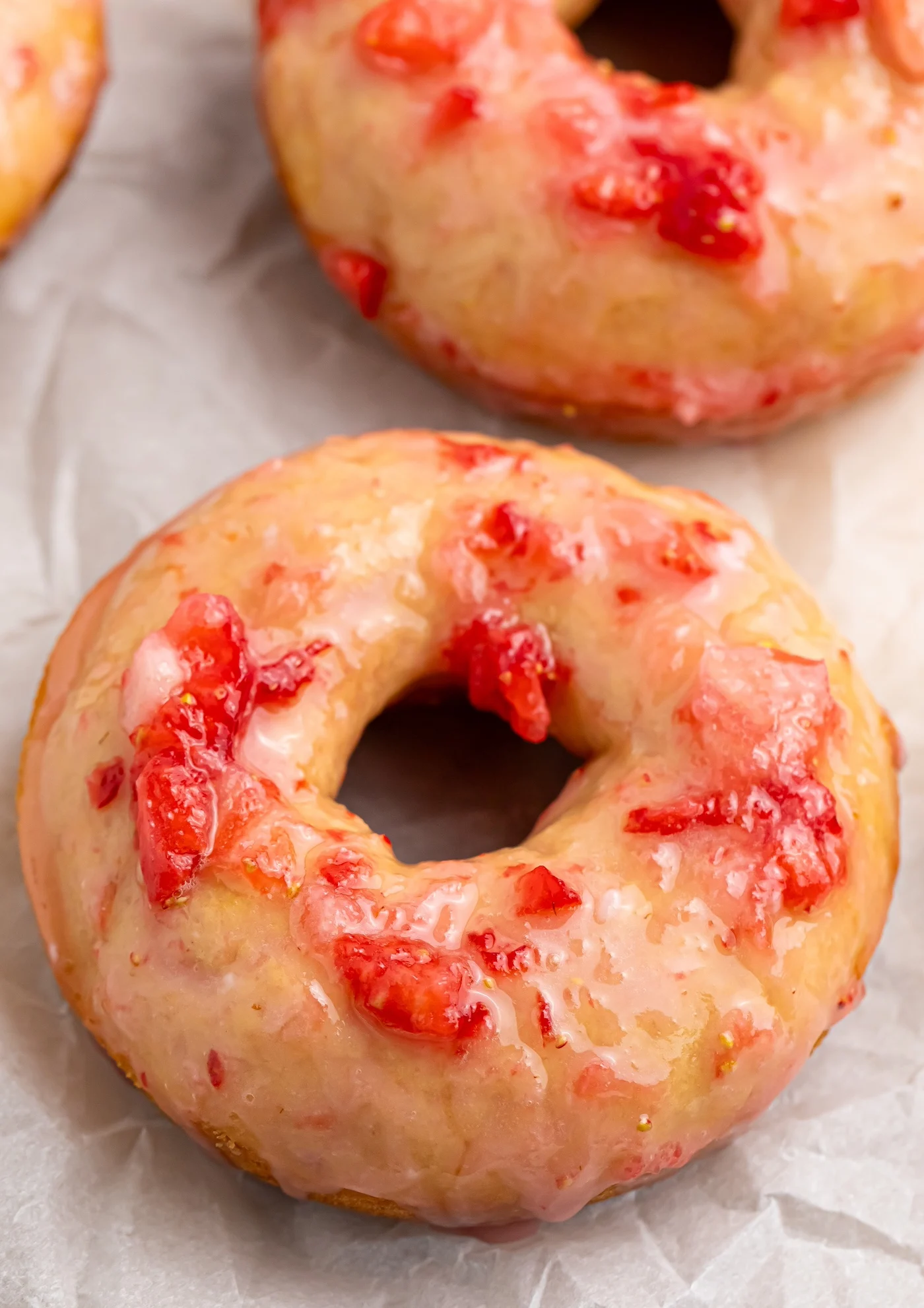 strawberry glazed donut
