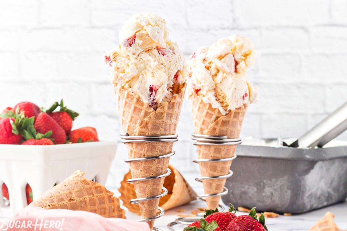 No-Churn Strawberry Shortcake Ice Cream