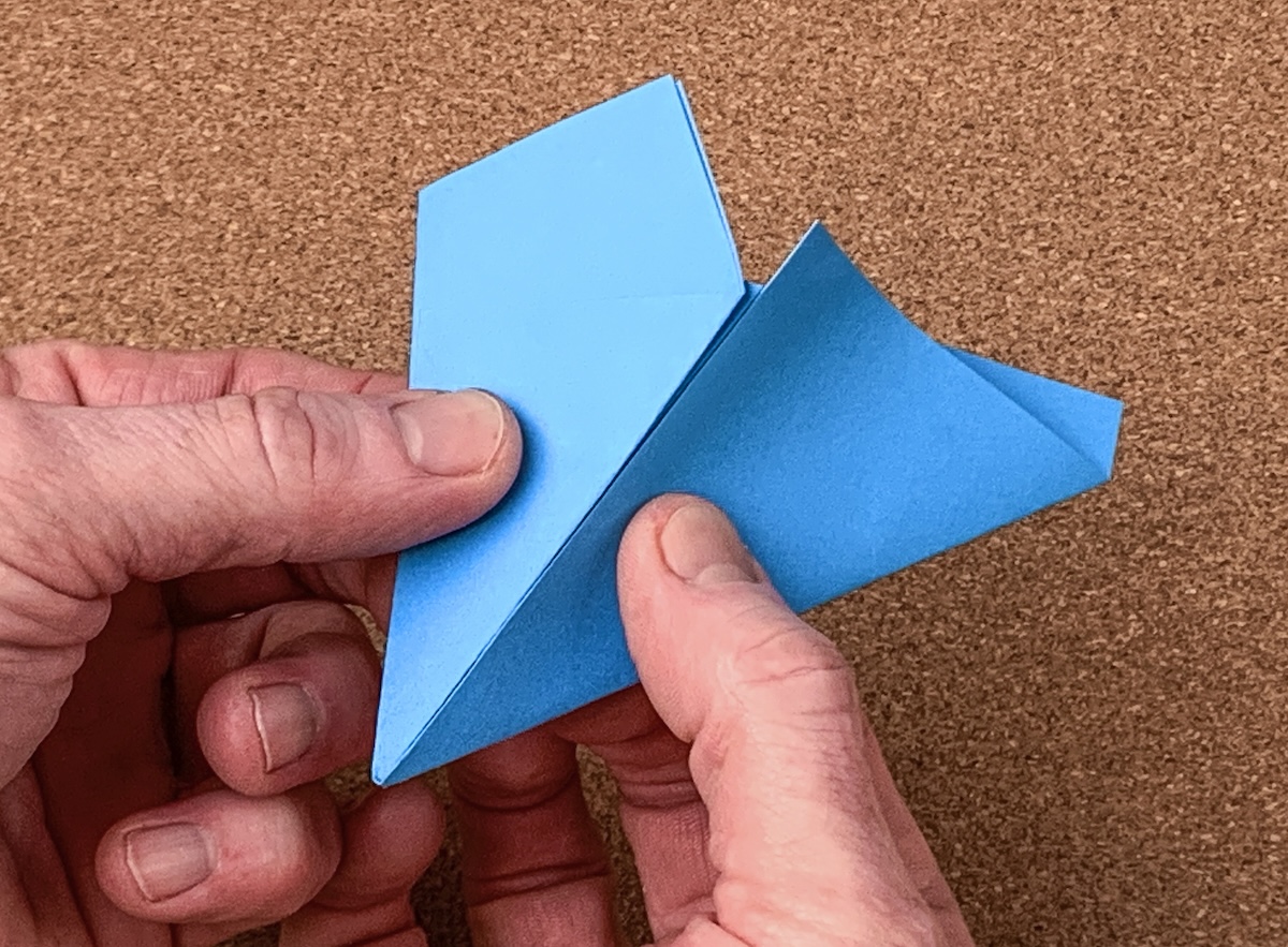Fold in half along the intersection that was just created