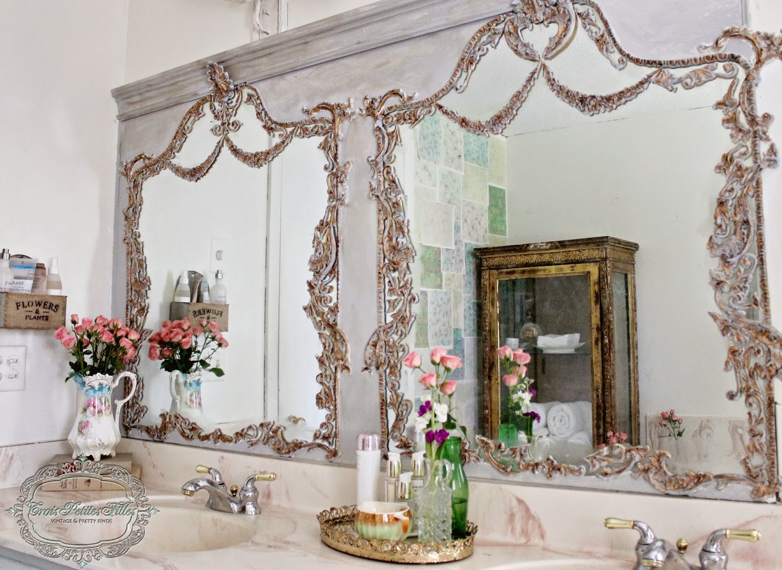 French Trumeau Mirror Frame DIY using bendable molding