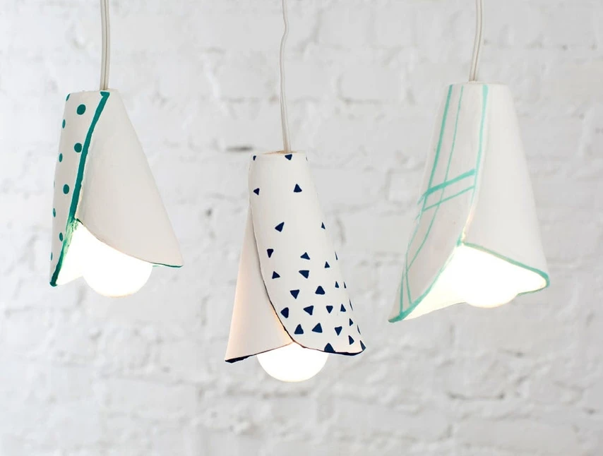 diy clay cone pendant lamps