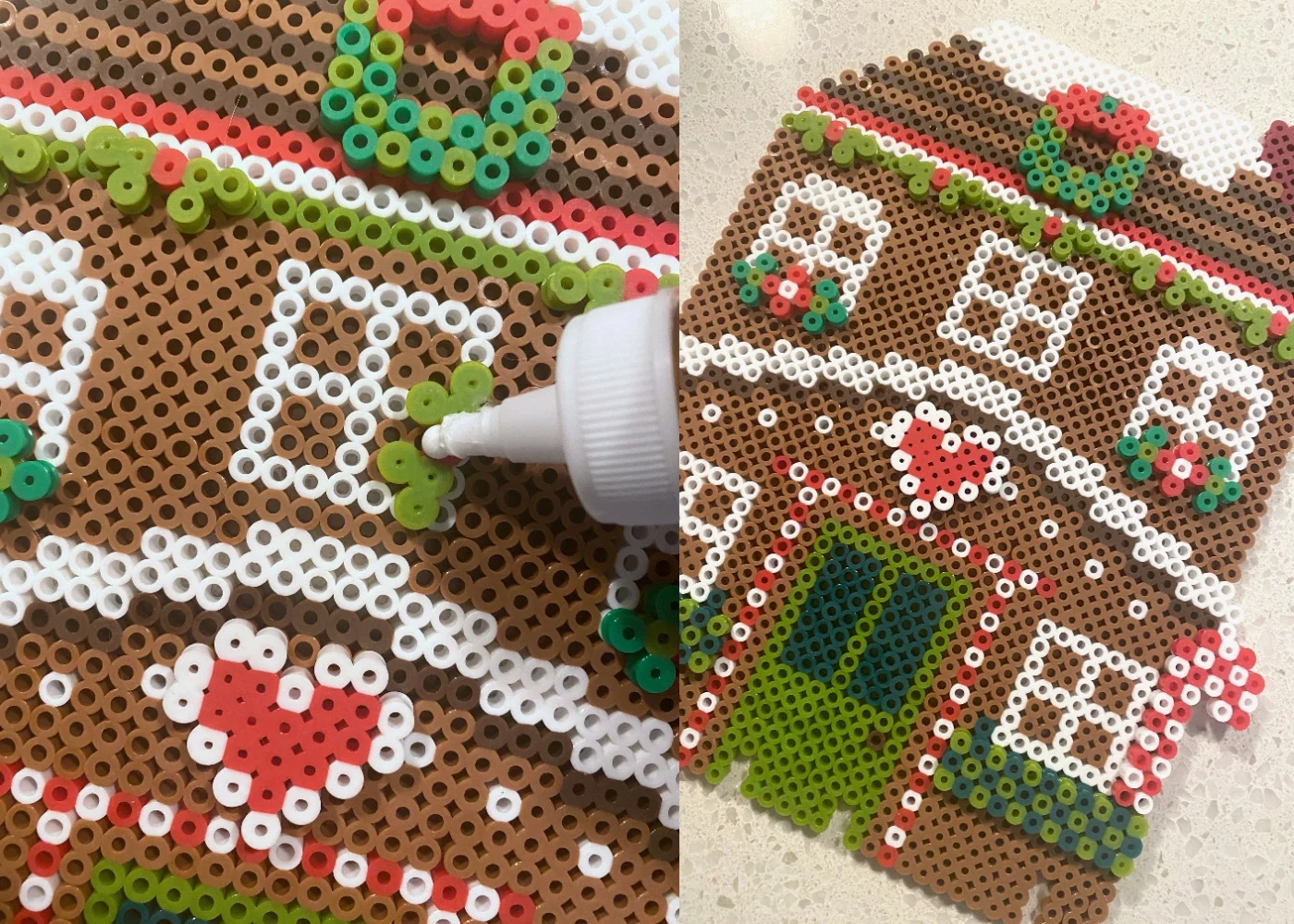 gluing down christmas bead accents