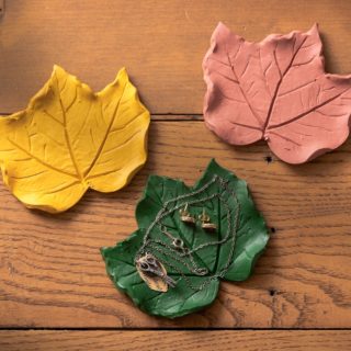 leaves made from polymer clay