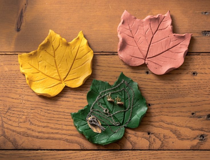 leaves made from polymer clay