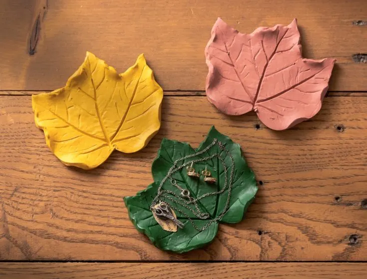 leaves made from polymer clay