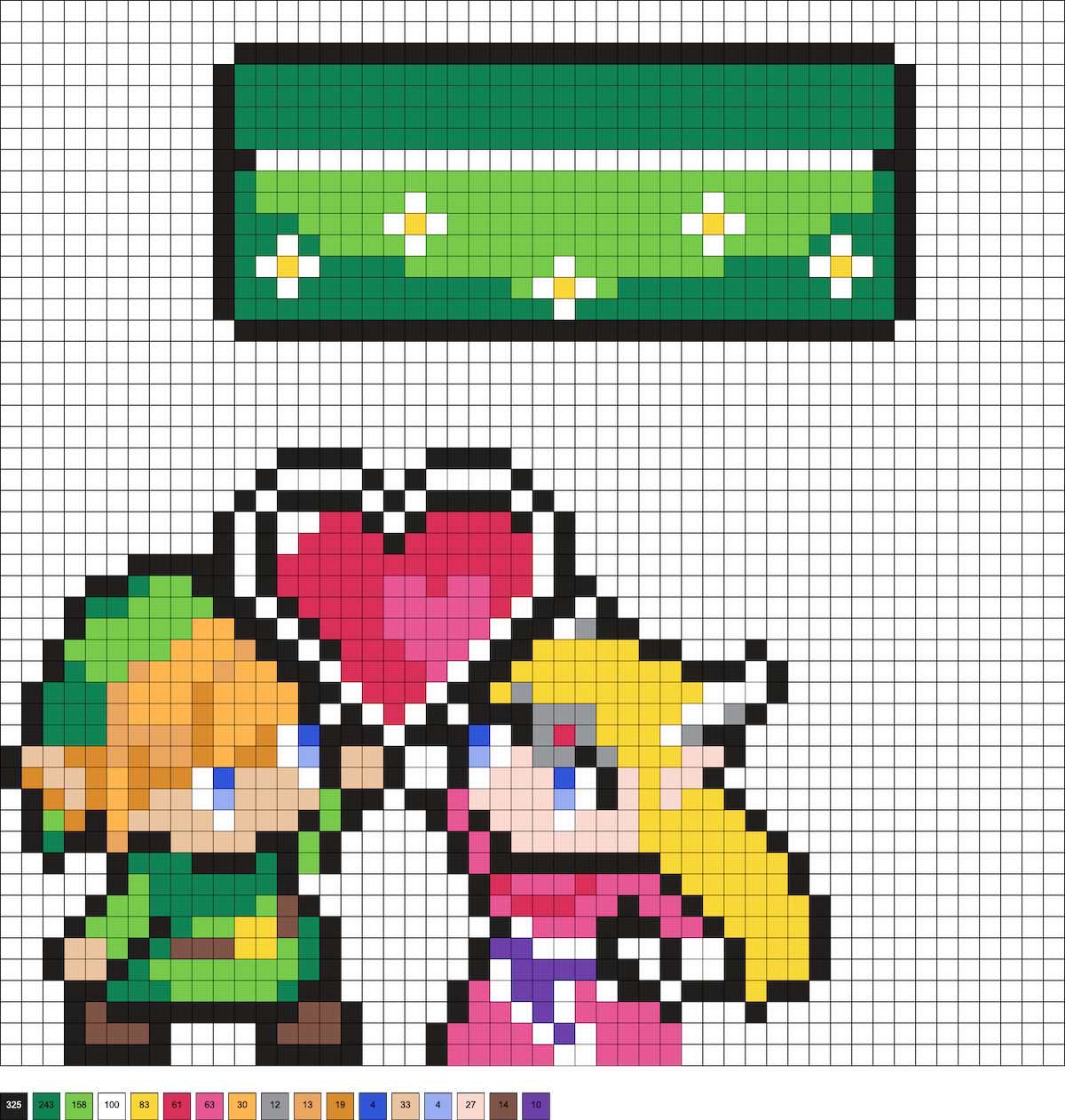 link and princess standing pattern
