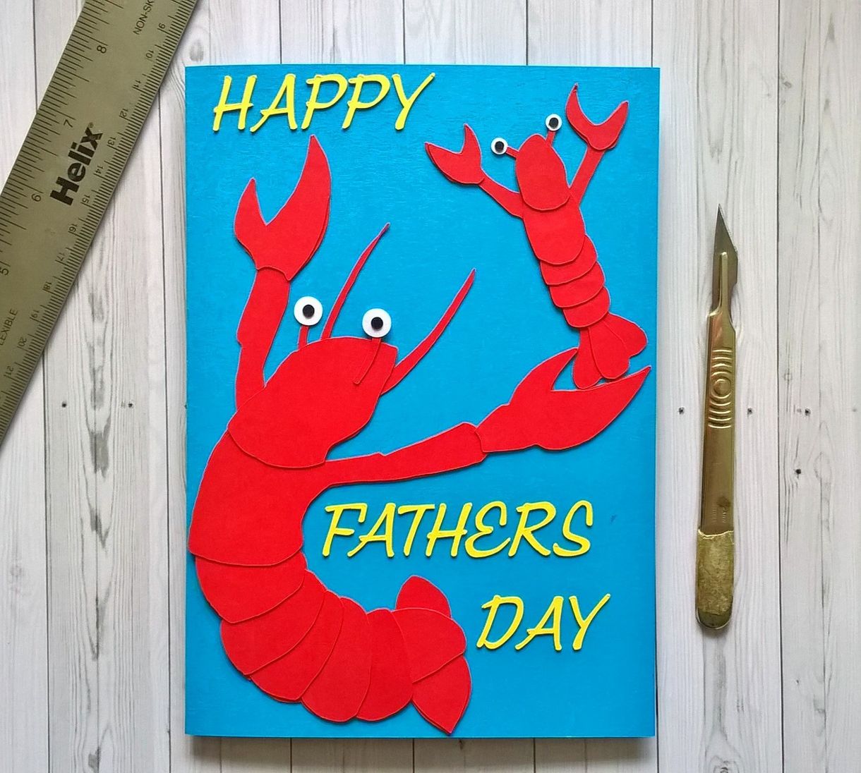 How to make a lobster fathers day card!