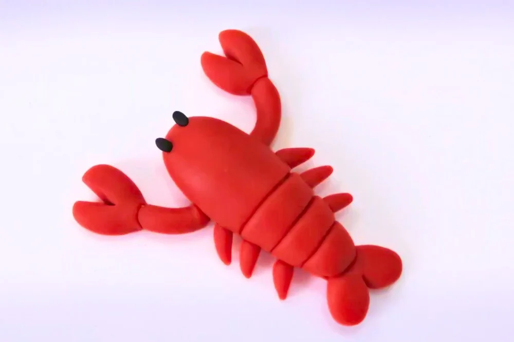 clay or fondant miniature lobster diy