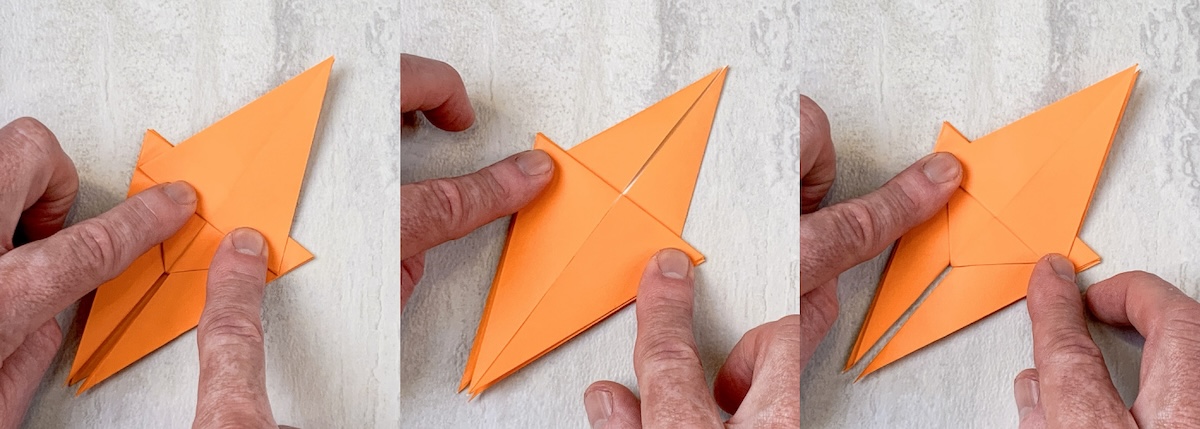 fold up the flaps on both sides leaving about 10 to 15 mm of a lip