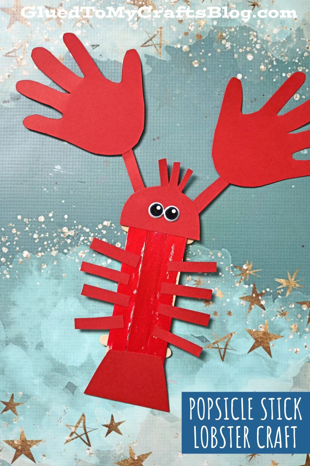 popsicle stick lobster craft for kids