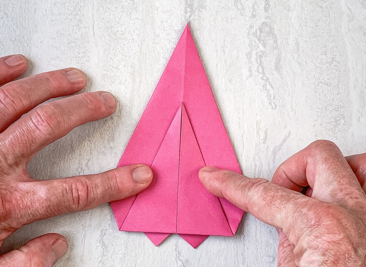 Fold up the bottom to show the little points