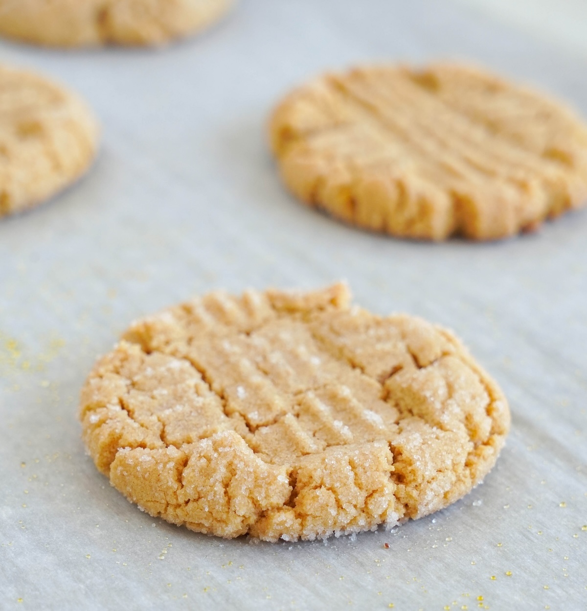 Peanut butter cookies ready to go into the oven