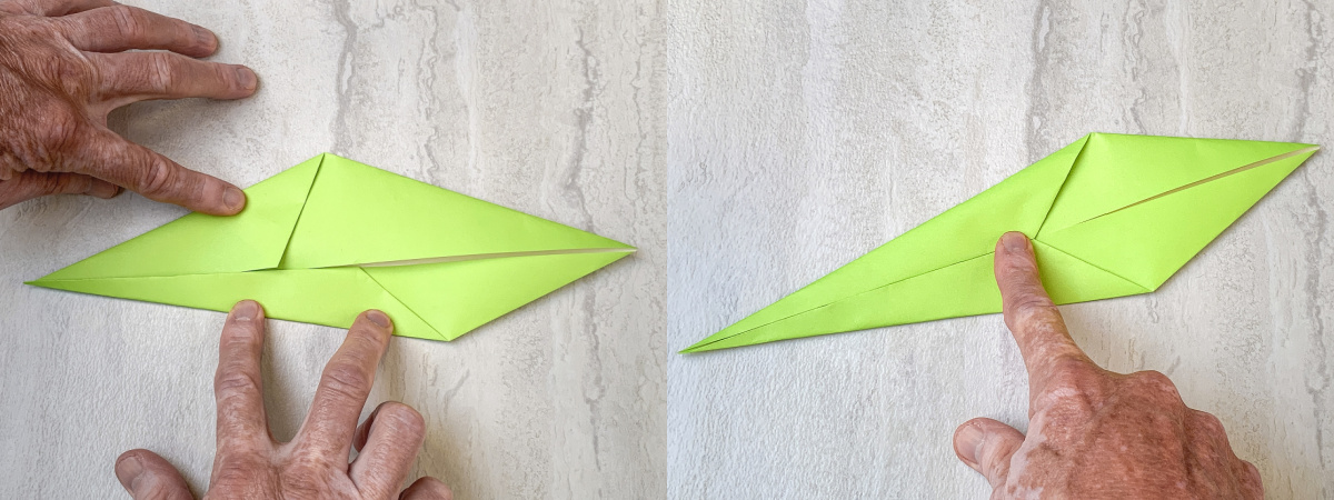 repeat and fold the edges in again toward the center one more time