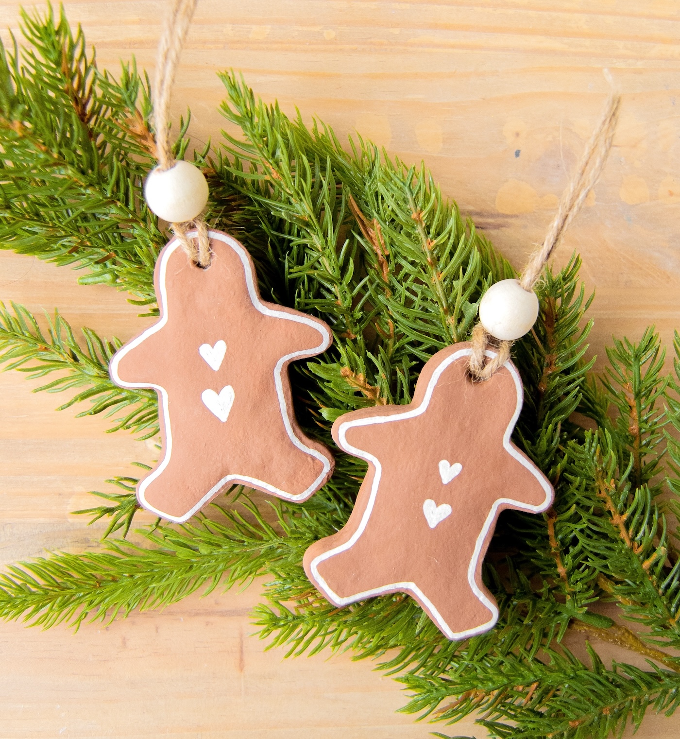 salt dough gingerbread men ornaments