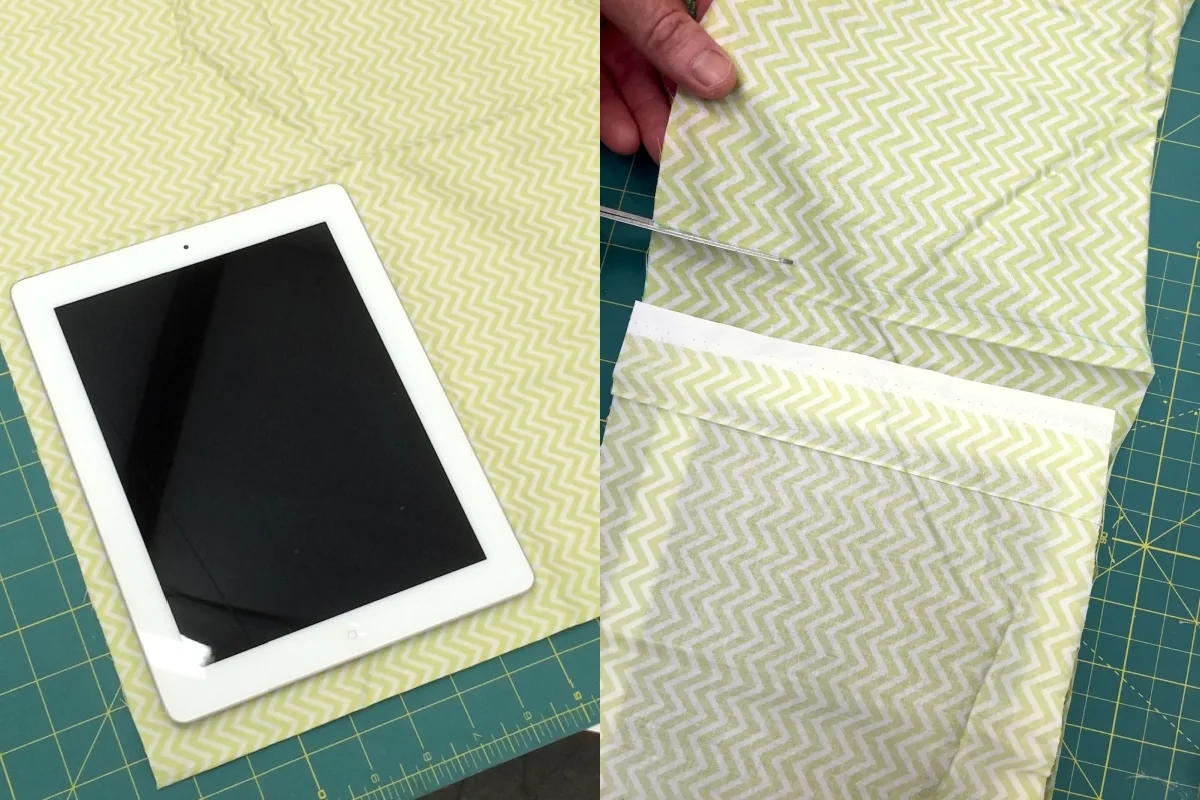 fitting the ipad to the fabric