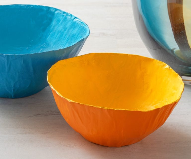 handmade paper mache bowl diy