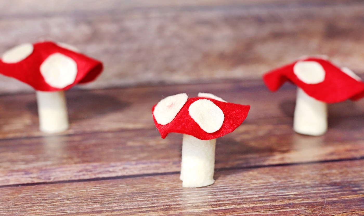 cute mushrooms made of felt