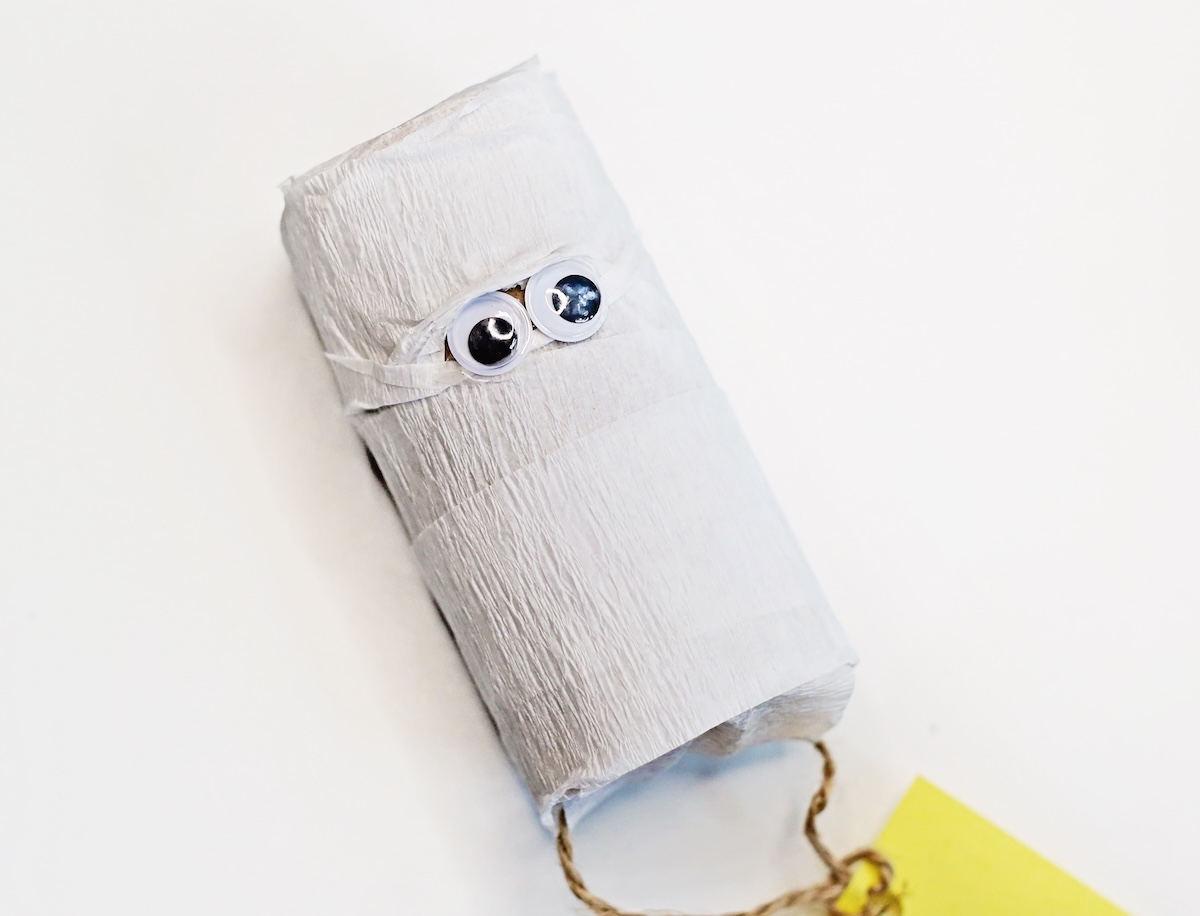 Wrapping the whole mummy and adding eyes