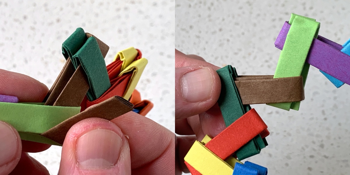 completing the circle by attaching the Vs