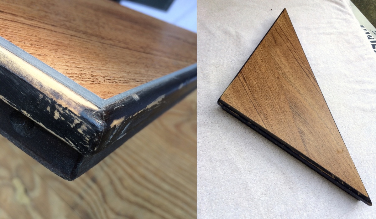 edges of the flooring and table top routed with a router